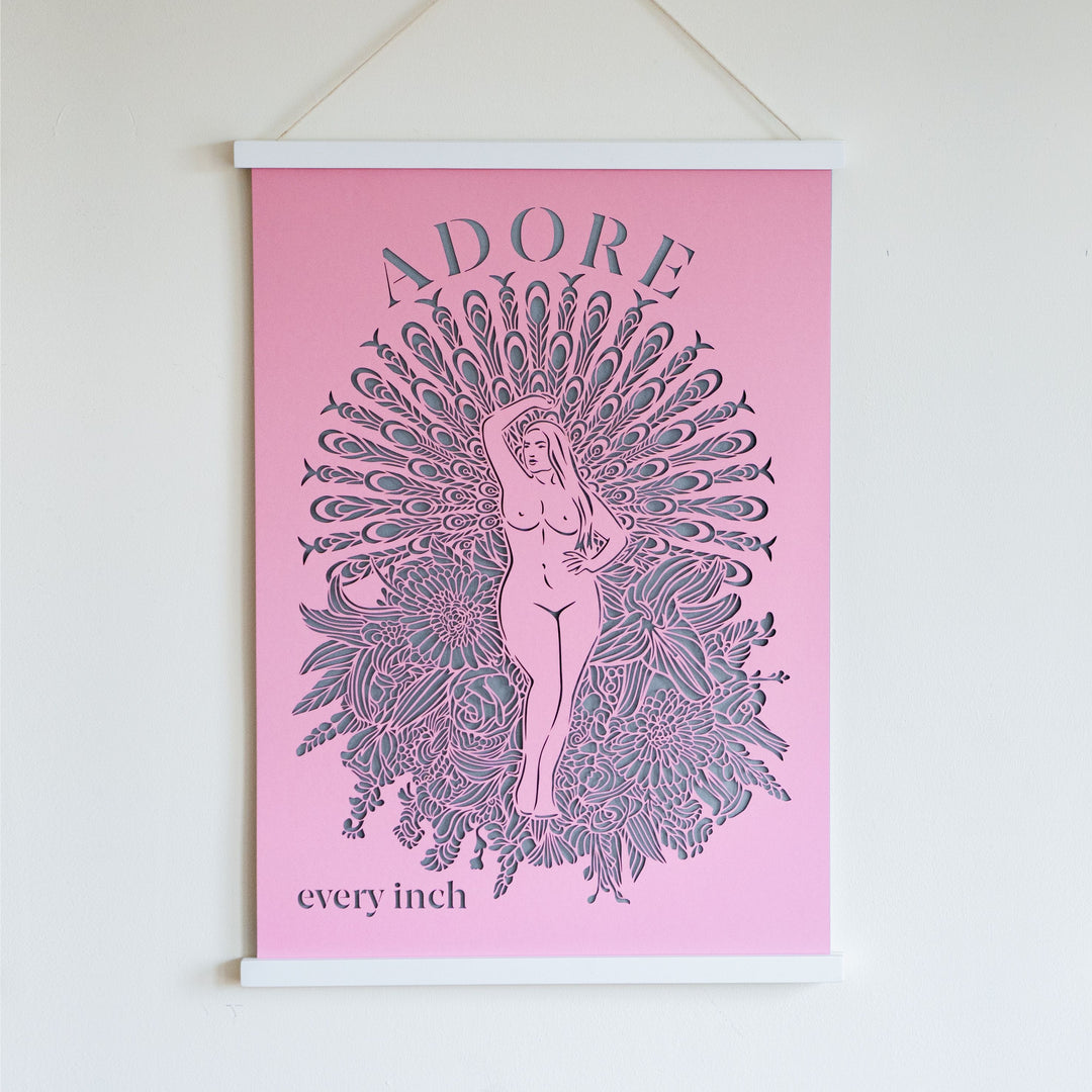 Pink Papercut Wall Art