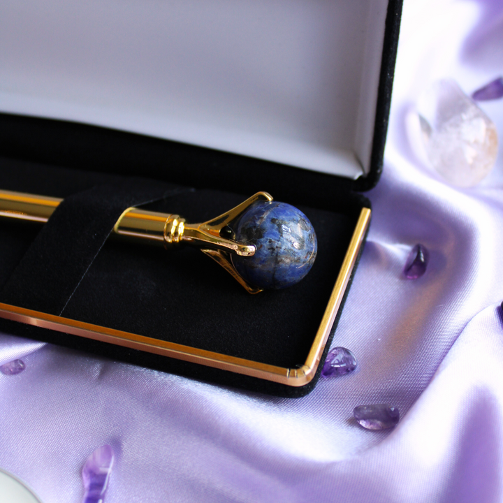 Sodalite Crystal ball pen for intuitive journalling