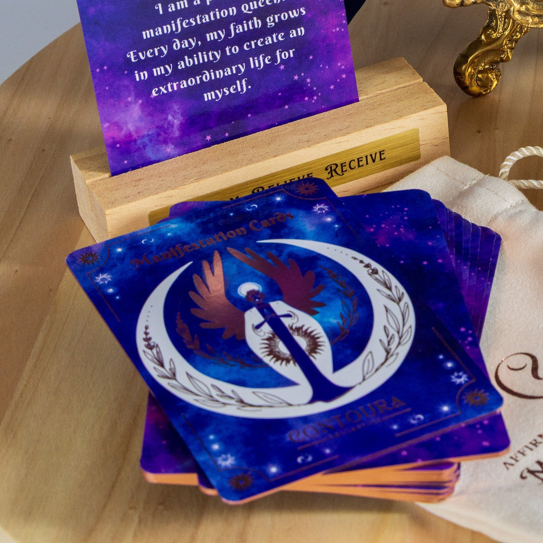 Daily Manifestation Affirmation Cards with Stand