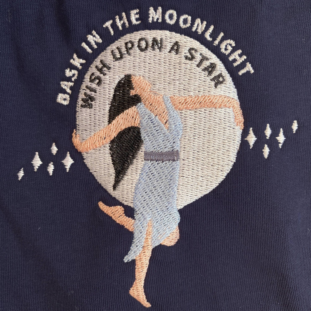 Bask In The Moonlight Wish Upon a Star Embroidered Sweatshirt